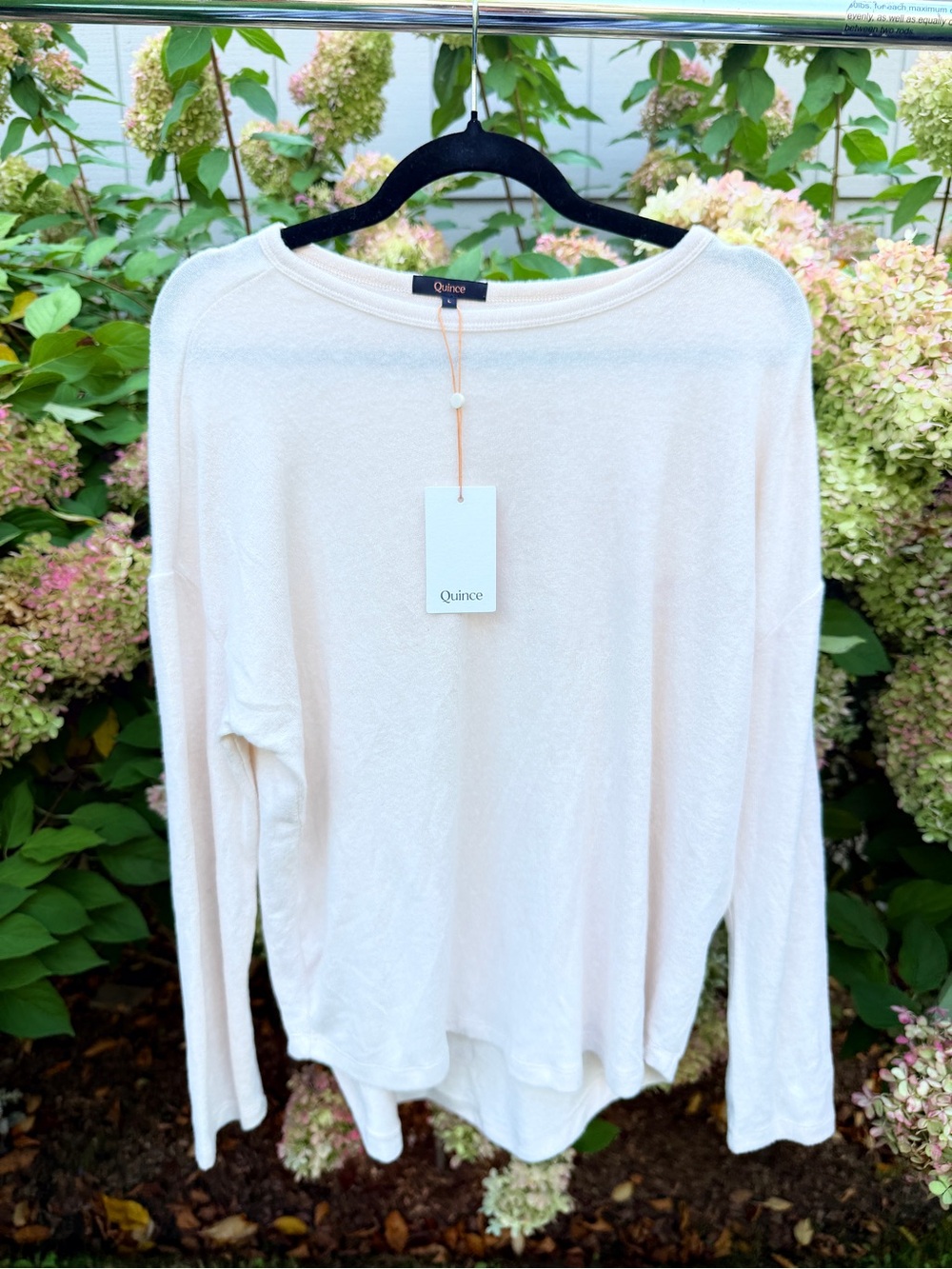 Quince Lightweight Long-Sleeve Top in Soft Ivory
